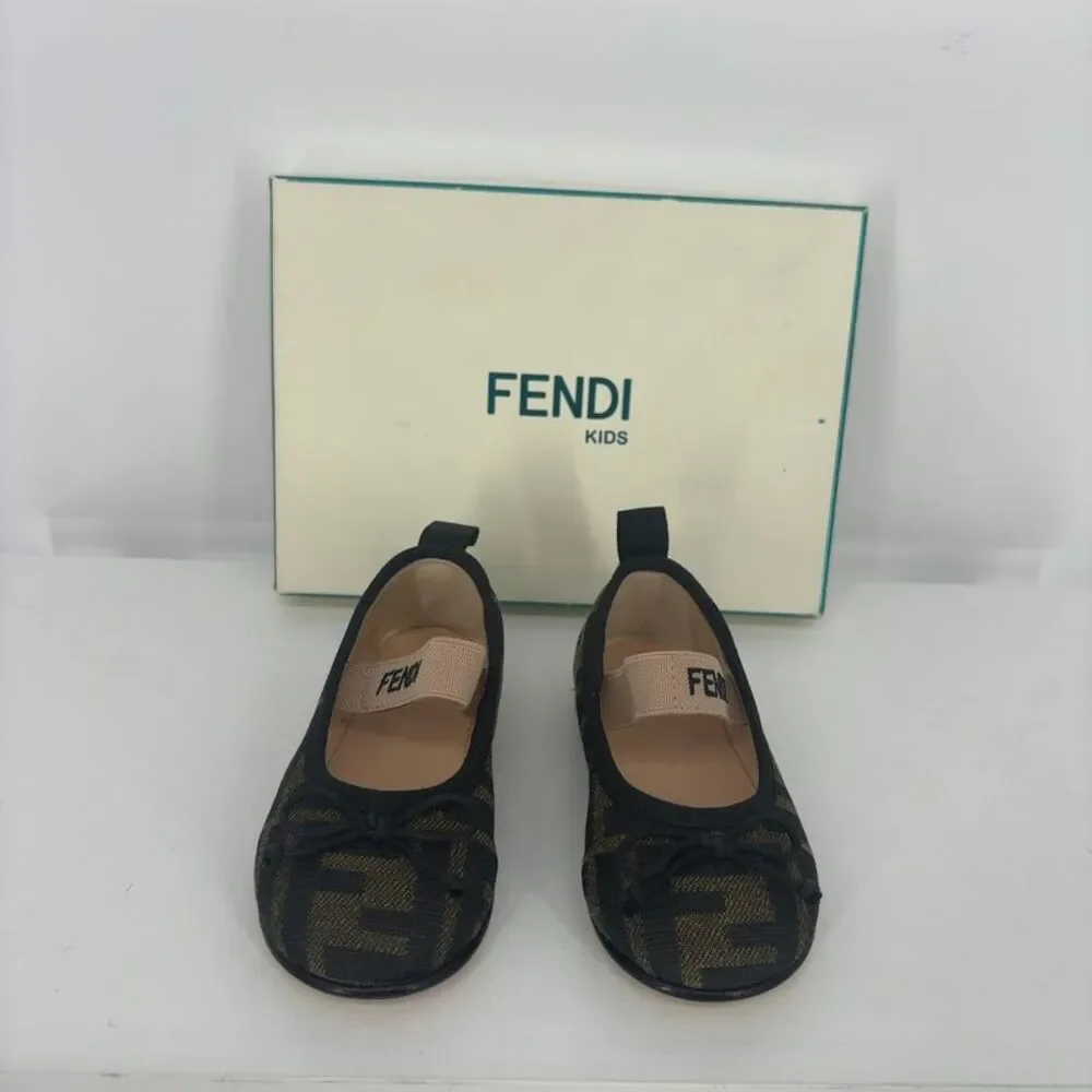 Fendi Logo Mary Jane Flats
